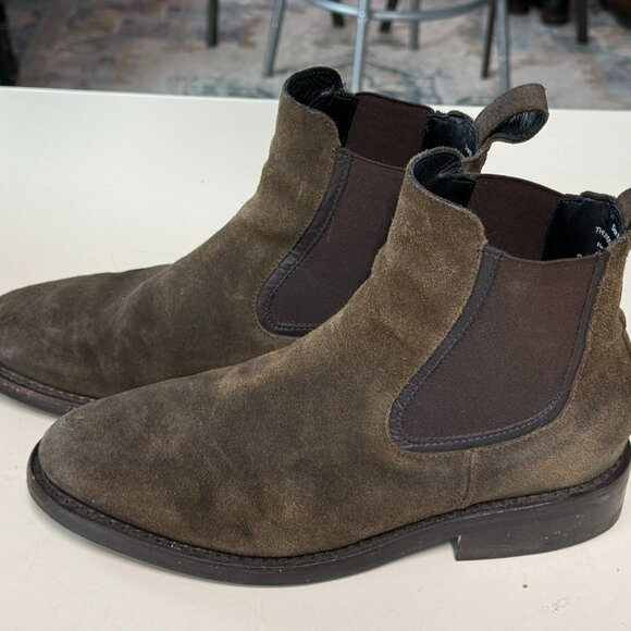 Thursday Boot Company — The Duke Chelsea Boot | Dark Olive Suede | Size 8.5